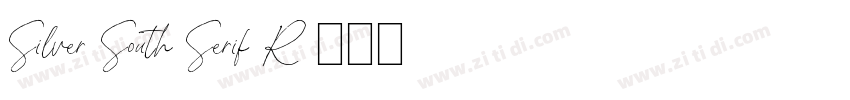 Silver South Serif R字体转换